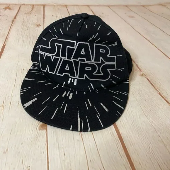 Star Wars Hyperspace Black and Silver Adjustable Snapback Baseball Hat - Picture 1 of 5